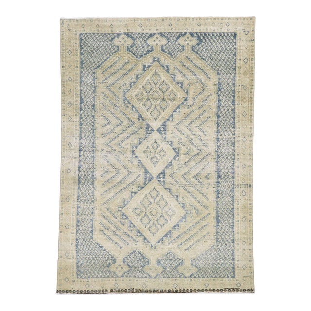 Early 20th Century Antique Persian Malayer Rug, 04'02 X 05'11 For Sale