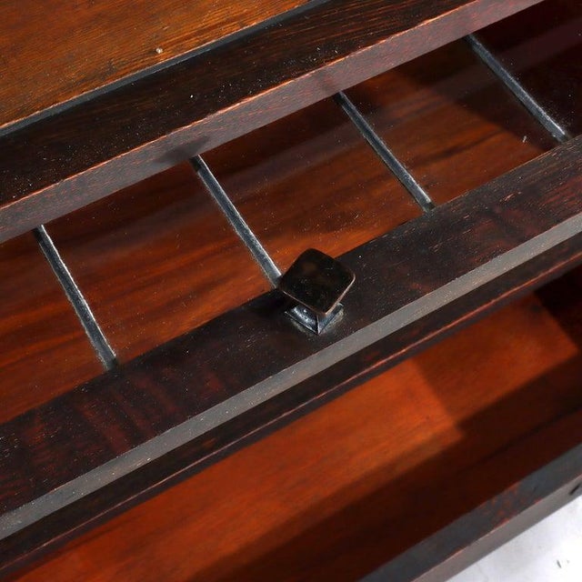 1920s Antique Globe Wernicke Mission Oak 3-Stack, 1-Drawer Barrister Bookcase C1920 For Sale - Image 5 of 10