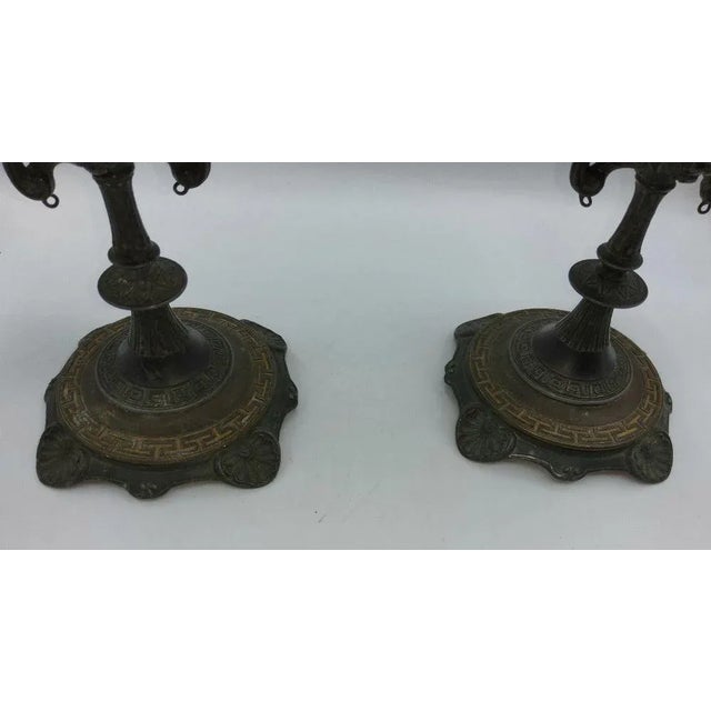 Black Antique Bronze Tazza with Porcelain Plaques, Set of 2 For Sale - Image 8 of 11