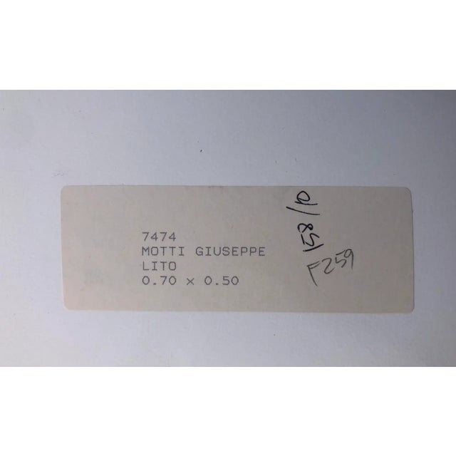 Giuseppe Motti (1908 - 1988) MCM figural litho. Pencil signed and numbered 18 of 30 in Roman numerals. Inventory label on...