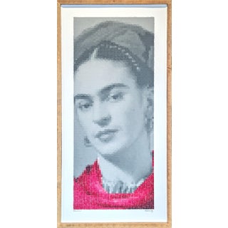 Francisco Vital "Frida Kahlo in Rebozo" Contemporary Pop Art Inspired Pixel Portrait Painting, 2021 For Sale