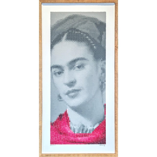 Francisco Vital "Frida Kahlo in Rebozo" Contemporary Pop Art Inspired Pixel Portrait Painting, 2021 For Sale