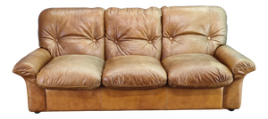 Cognac Buffalo Leather 3-Seater Sofa from Arcon Italia,1970s