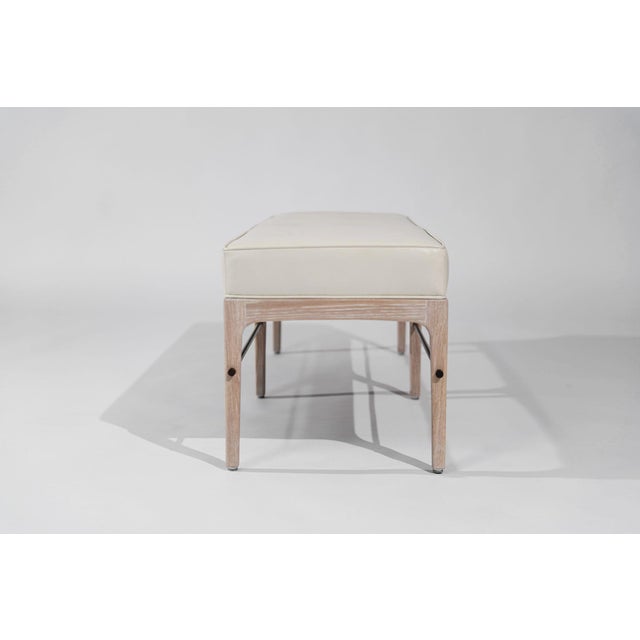 Wood Carlos Solano-Granda Linear Bench in Limed Oak and Bronze Series 60 For Sale - Image 7 of 18