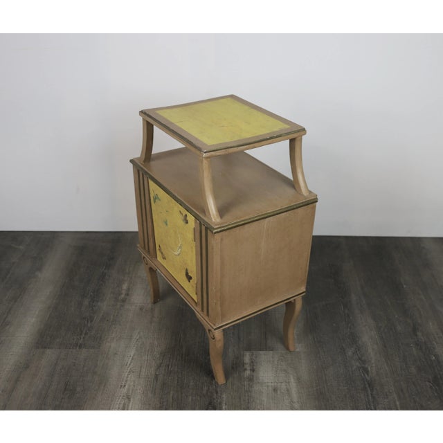 1990s Vintage Double Side Table With Hand Painted Butterflies and Moon in English Style For Sale - Image 5 of 10