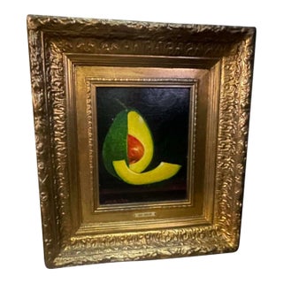 1960s Mid-Century Modern Painting in Ornate Gold Frame by Kay Ameche For Sale