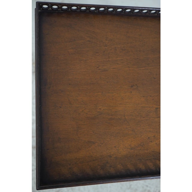 High Quality Vintage Mahogany Chinese Chippendale Tea Table For Sale - Image 10 of 13