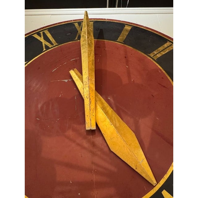 Mid 20th Century Large Scale French Metal Clock Face For Sale - Image 4 of 5