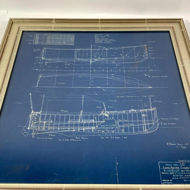 Charming Original Blueprint for Yacht Tender Onboard Yacht Rima For Sale - Image 4 of 9