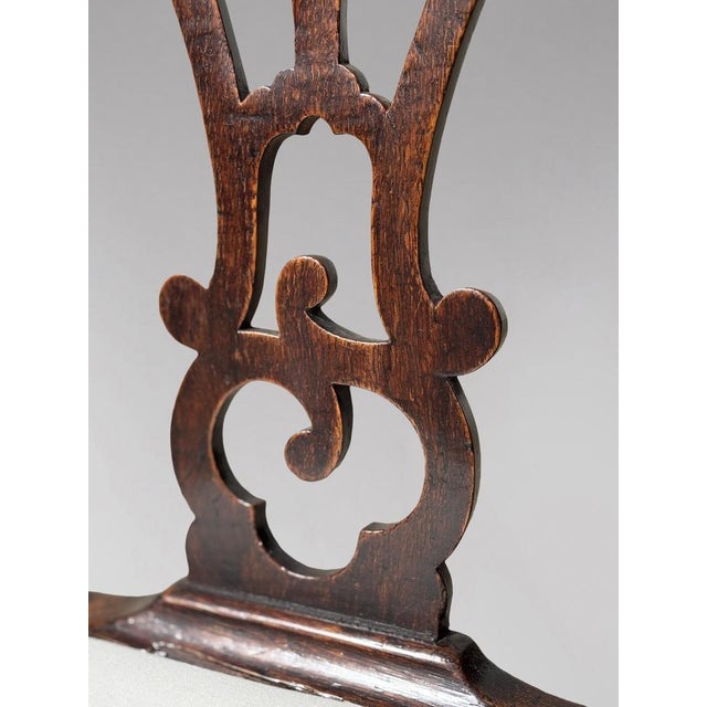 Antique George III Chippendale Side Chairs in Oak, 1780, Set of 2 For Sale - Image 6 of 10