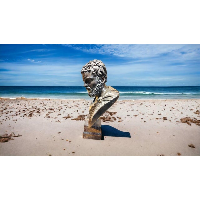 Large Roman Emperor Bust, Bronze, 19th Century For Sale - Image 15 of 17