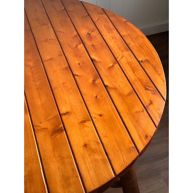 Antique Rustic Alpine Scalloped Pine Log Dining Table For Sale - Image 11 of 15