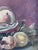 Textile Antique Original Still Life Oil Painting, Fruit Kitchen Art For Sale - Image 7 of 14
