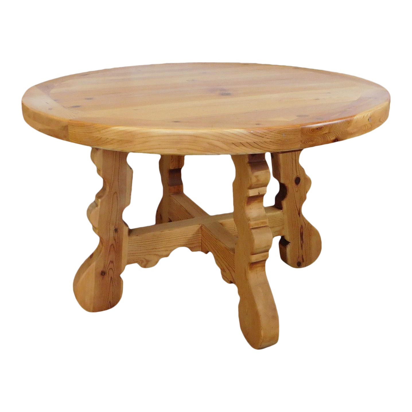 Rustic Primitive 48 Round Knotty Pine Tavern Dining Room Table