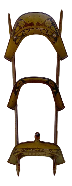 19th Century Moorish Brass Inlaid Camel Saddle /Towel Rack