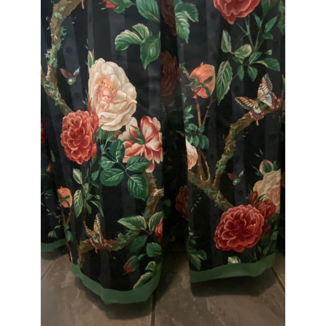 Black Stroheim and Romann Fabric Custom Made 36” D Table Skirt For Sale - Image 8 of 12