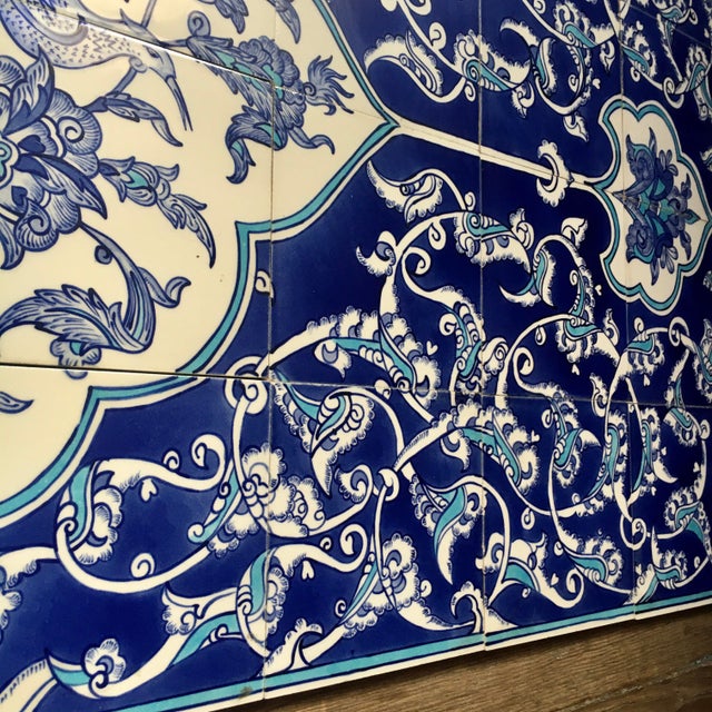 Turkish Blue + White Tile Wall Mural 24" X 60" Chairish