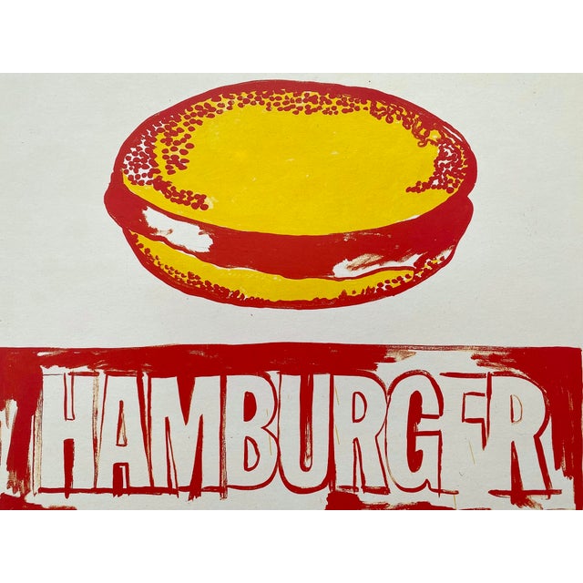 Mid-Century Modern Andy Warhol Foundation Vintage 1993 Pop Art Lithograph Print " Hamburger " 1985 For Sale - Image 3 of 11