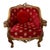 Late 19th Century Red Chenille Figural Hand Carved Cedar of Lebanon Regal Club Chair For Sale
