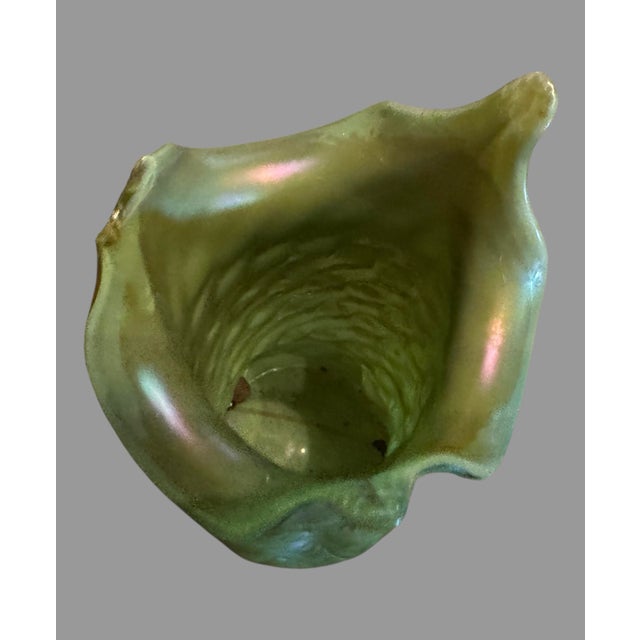 Glass Antique Art Nouveau Loetz Style 14" Iridized Art Glass Vase For Sale - Image 7 of 12