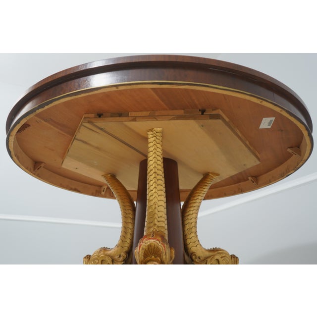 John Widdicomb Round Neoclassical Mahogany Dining Room Table For Sale - Image 13 of 13