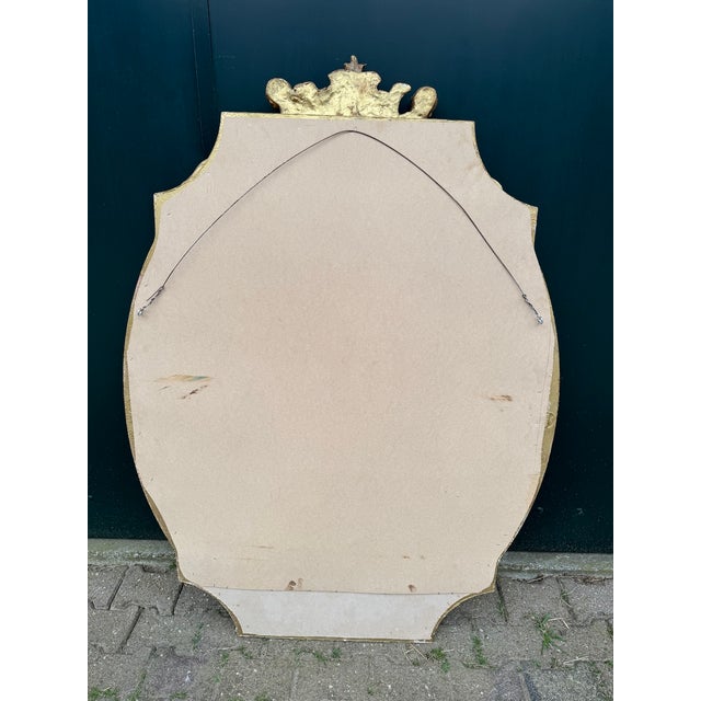 1980s French Louis XVI Gold Wood Wall Mirror For Sale - Image 6 of 18