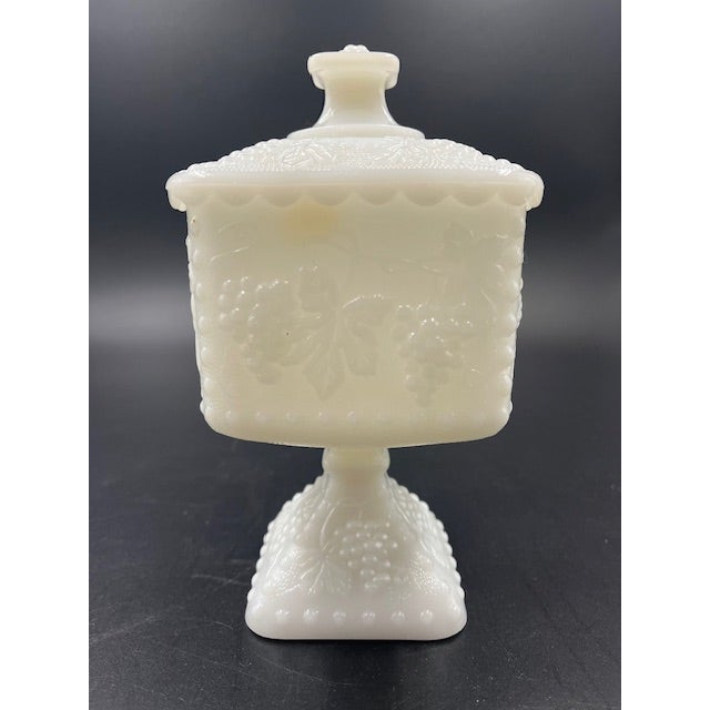 Mid 20th Century Collection of 3 Milk Glass Lidded Dishes For Sale - Image 6 of 12