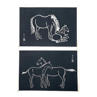 Mid Century Sonan Noda Woodblock Prints - a Pair For Sale