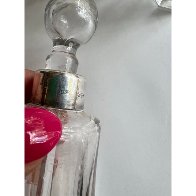 Vintage Collection of Miniature Glass Perfume Bottles With Silver Accents- Set of 6 For Sale - Image 10 of 11