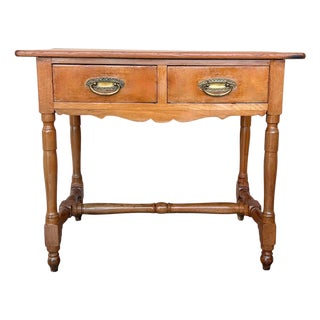 Early 20th Spanish Mobila Country Farm Desk with, Side Table or Butcher Block For Sale
