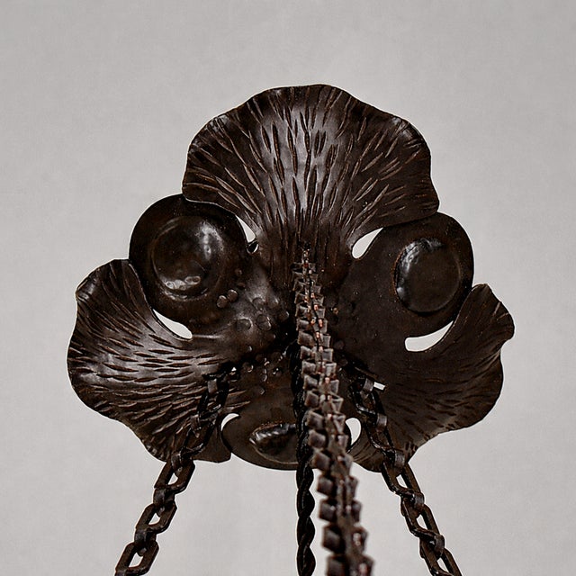 French Art Deco Pendant Light by Daum & Majorelle - 1925 Cameo Chandelier France For Sale - Image 14 of 15