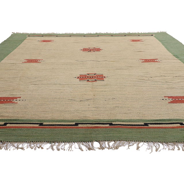 Mid-Century Modern Vintage Finnish Rollakan Rug, 07'07 X 11'00 For Sale - Image 3 of 10
