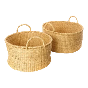 Natural Woven Grass Basket / Set of 2