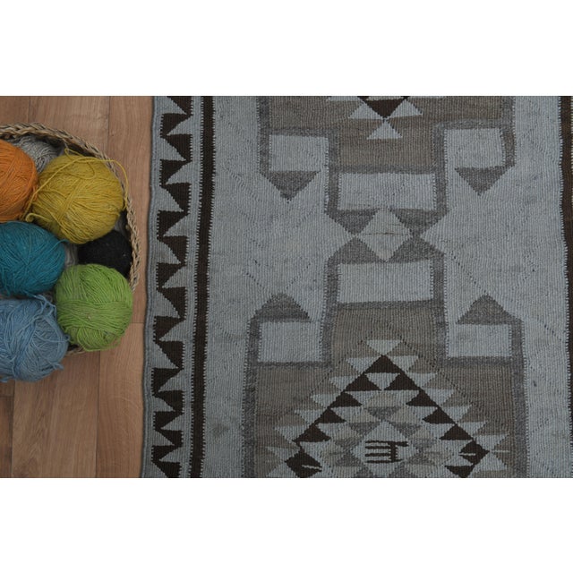 Textile 1970s Vintage Turkish Handmade Wool & Cotton Purple Runner Rug For Sale - Image 7 of 11