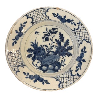 Delft Plate, Circa 1765 For Sale