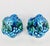 Ceramic Mid-Century Inarco Blue Mood Indigo Majolica Fruit Topiary Salt & Pepper Shaker Set For Sale - Image 7 of 8