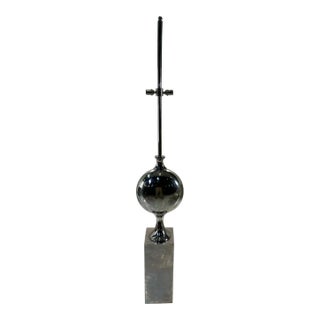 1960s Philippe Barbier Nickel and Chrome Floor Lamp For Sale