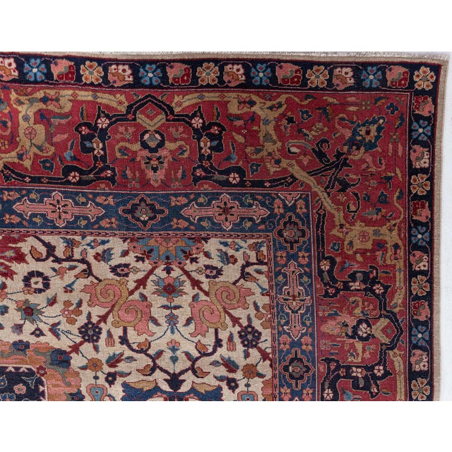 Indian Fine Antique Indian Amritsar Botanic Handmade Wool Rug For Sale - Image 3 of 5