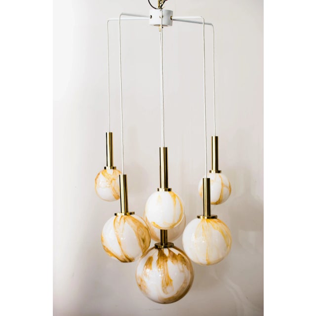 Glass Chandelier, 1960s For Sale - Image 6 of 6