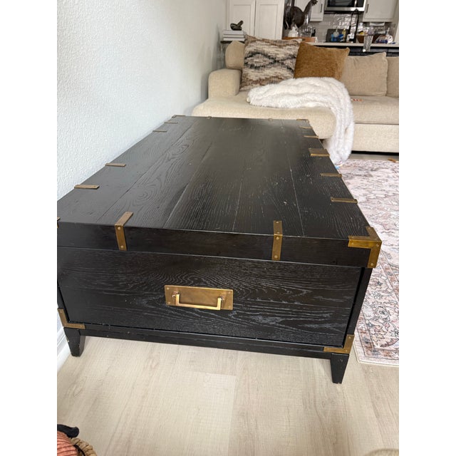 2020s Restoration Hardware Cayden Campaign Trunk Coffee Table For Sale - Image 5 of 9