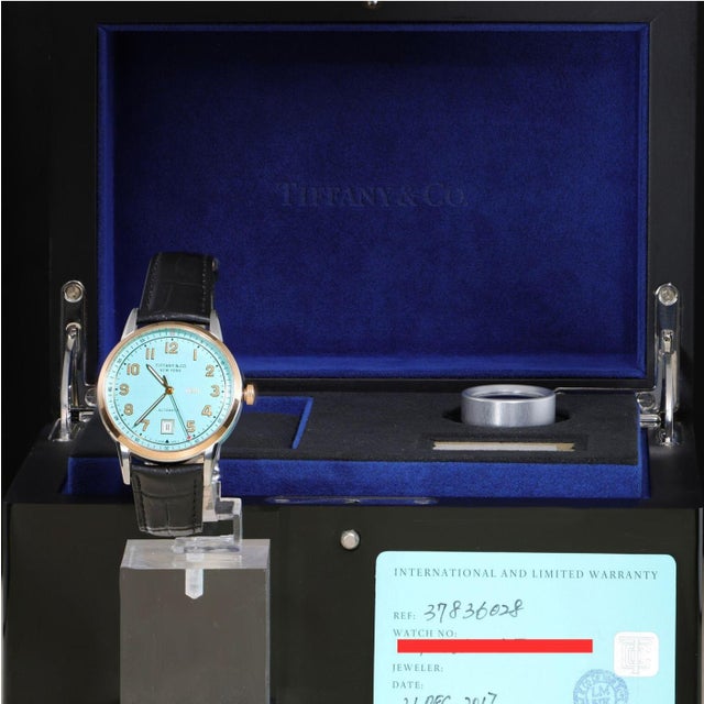 Tiffany & Co. Ct60 Tiffany Blue Dial Two-Tone 40mm Full Set Watch For Sale - Image 15 of 18