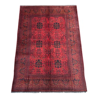 Hand Knotted Afghan Turkoman Khal Mohammadi Wool Rug For Sale