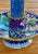Chinese Vintage Blue Cloisonne Candlesticks - a Pair For Sale - Image 3 of 9
