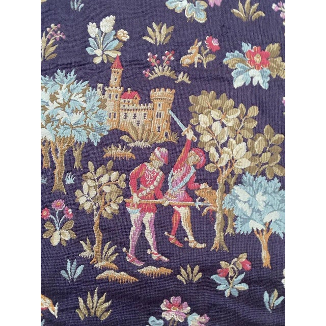 Blue Vintage French Jaquar Tapestry For Sale - Image 8 of 18
