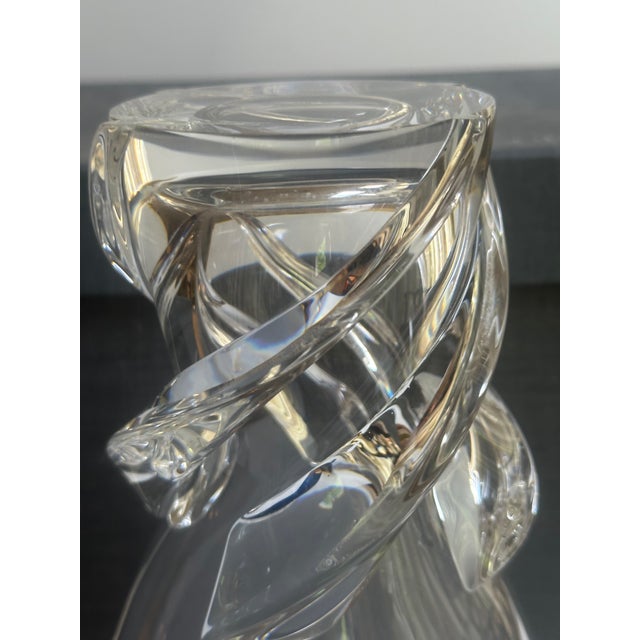 Steuben Vintage 1958 Donald Pollard MCM Art Glass "Whirpool" Vase 11.25" Tall # 8087-St in Original Box For Sale - Image 10 of 18