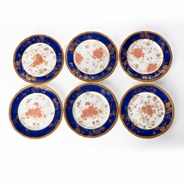 W.A.A. & Co. set of 6 plates. Beautifully designed in England with bright vivid colors. Detail in the fruit and vine...