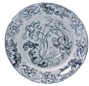 Antique Blue and White English Acanthus Leaf Bowl