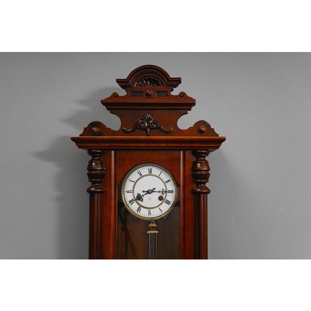 Wood Antique Wall Clock, 1800s For Sale - Image 7 of 18