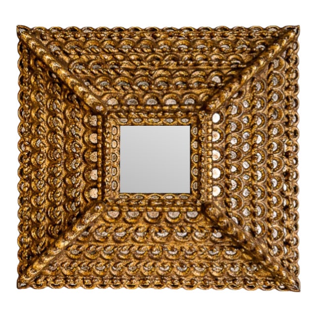 Peruvian Baroque Colonial Sunburst Mirror in Carved Hardwood & Gold Leaf, 1890–1920 For Sale
