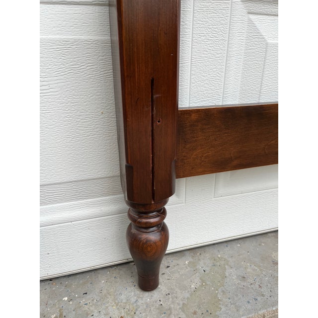 1970s Ethan Allen Georgian Court Queen Cherry 4-Poster Headboard For Sale - Image 6 of 12